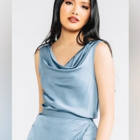 NEW | Chloe Kristyn Chloe Satin Cowl Tank Camisole in Hot Pink Small - $169 - Picture 3 of 8